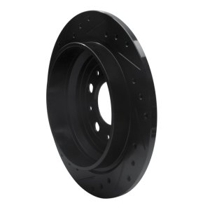 Volvo S70 Brake Rotor (1) - Rear Right - R1 Concepts - Drilled & Slotted - Black - `98-`00